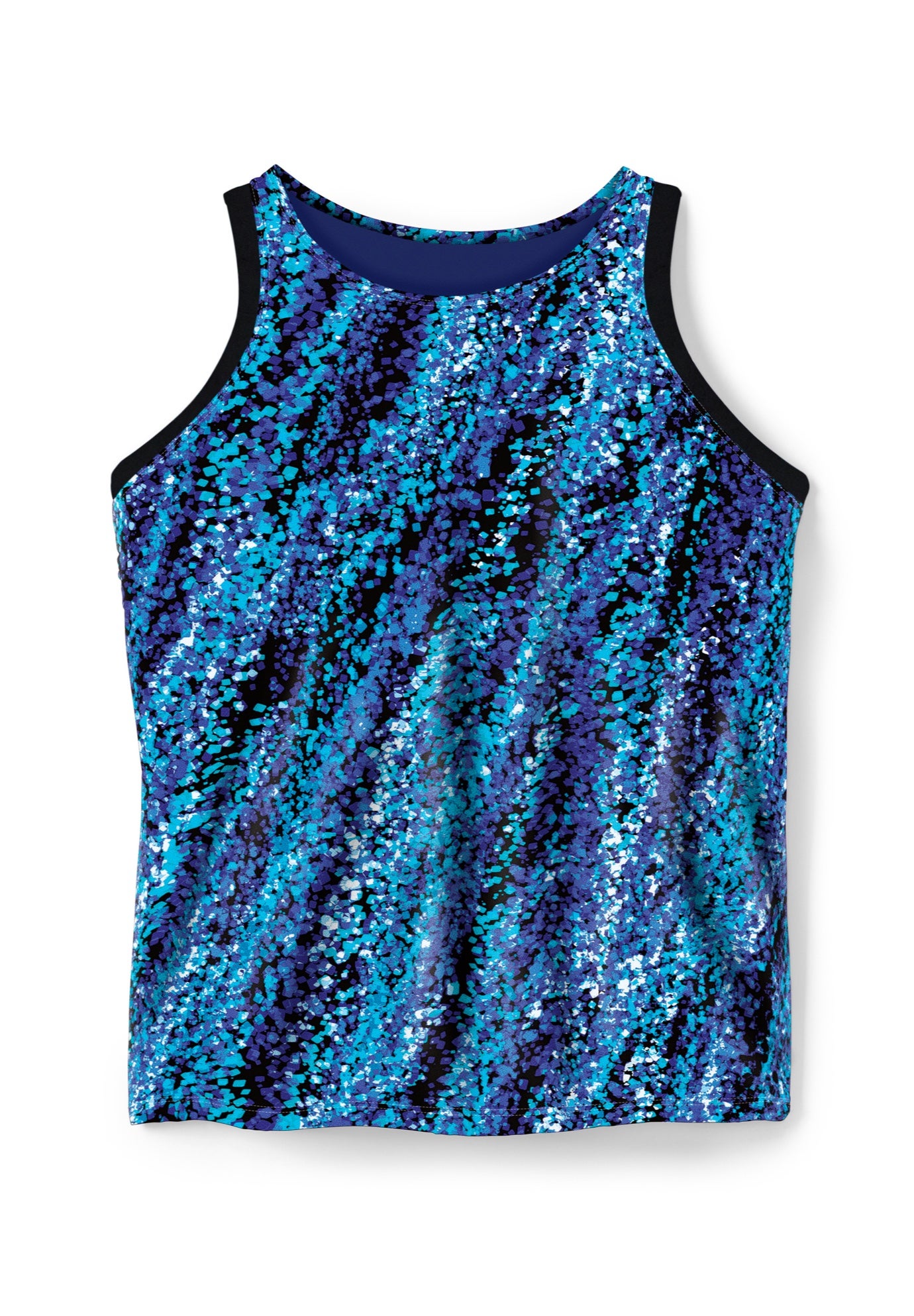 Longer-Length High-Neck Racerback Tankini Top image number 4