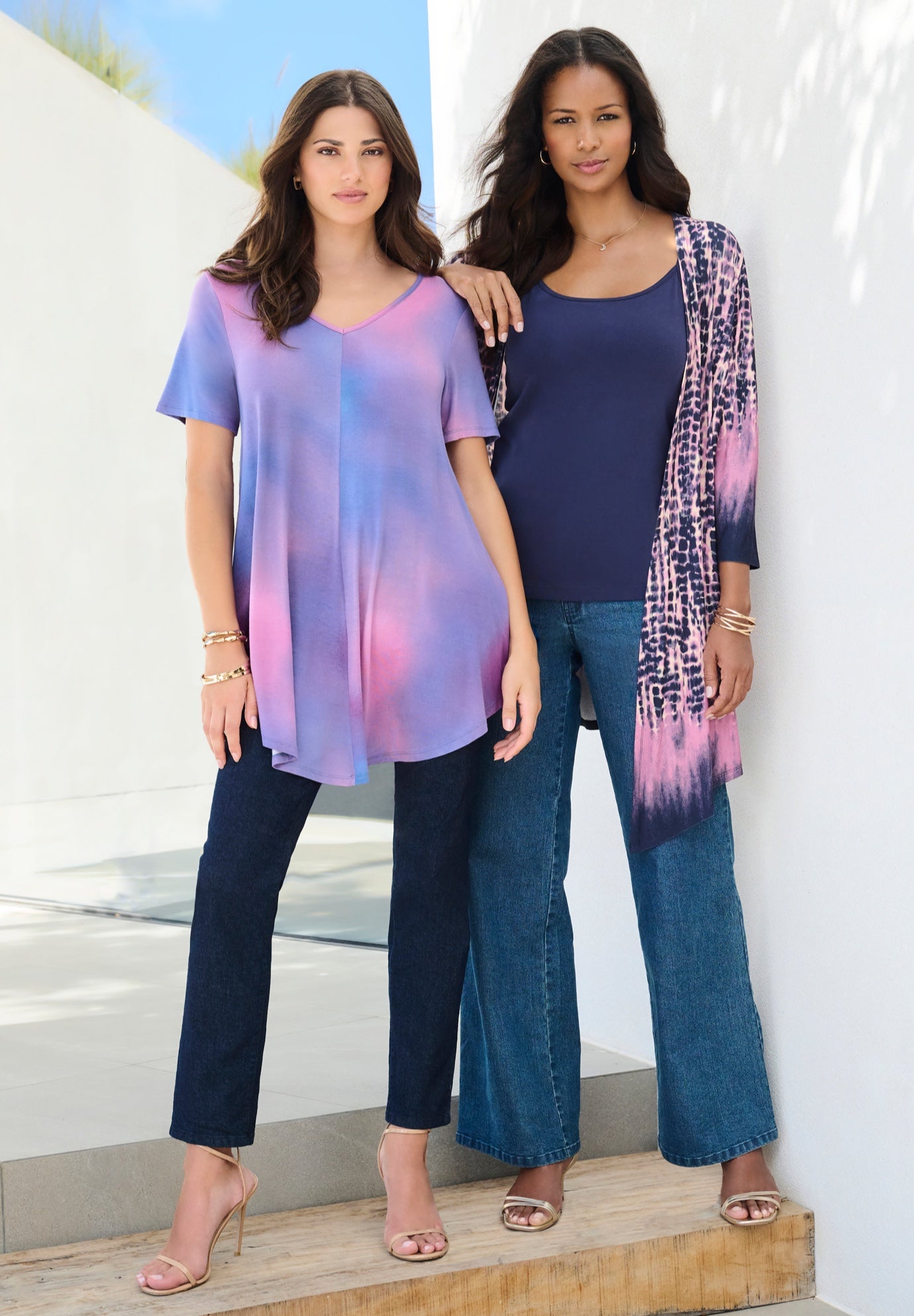 Plus Size Ultra Drape V-Neck Swing Tunic Top image number 4