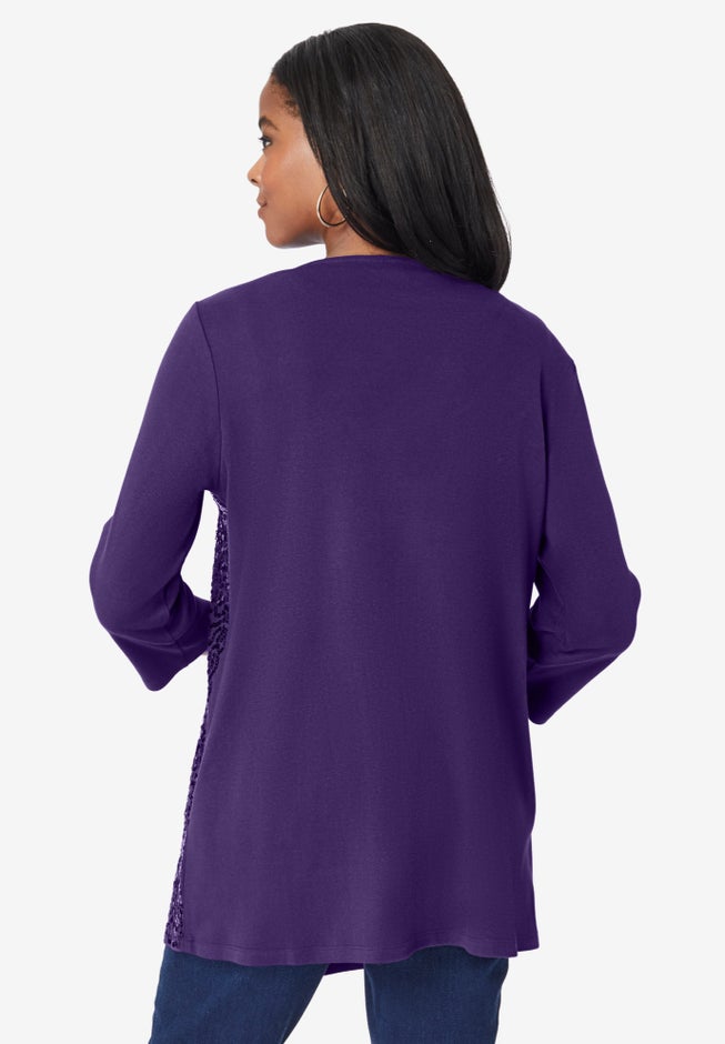 Sequin-Panelled Tank & Cardigan Set image number 1