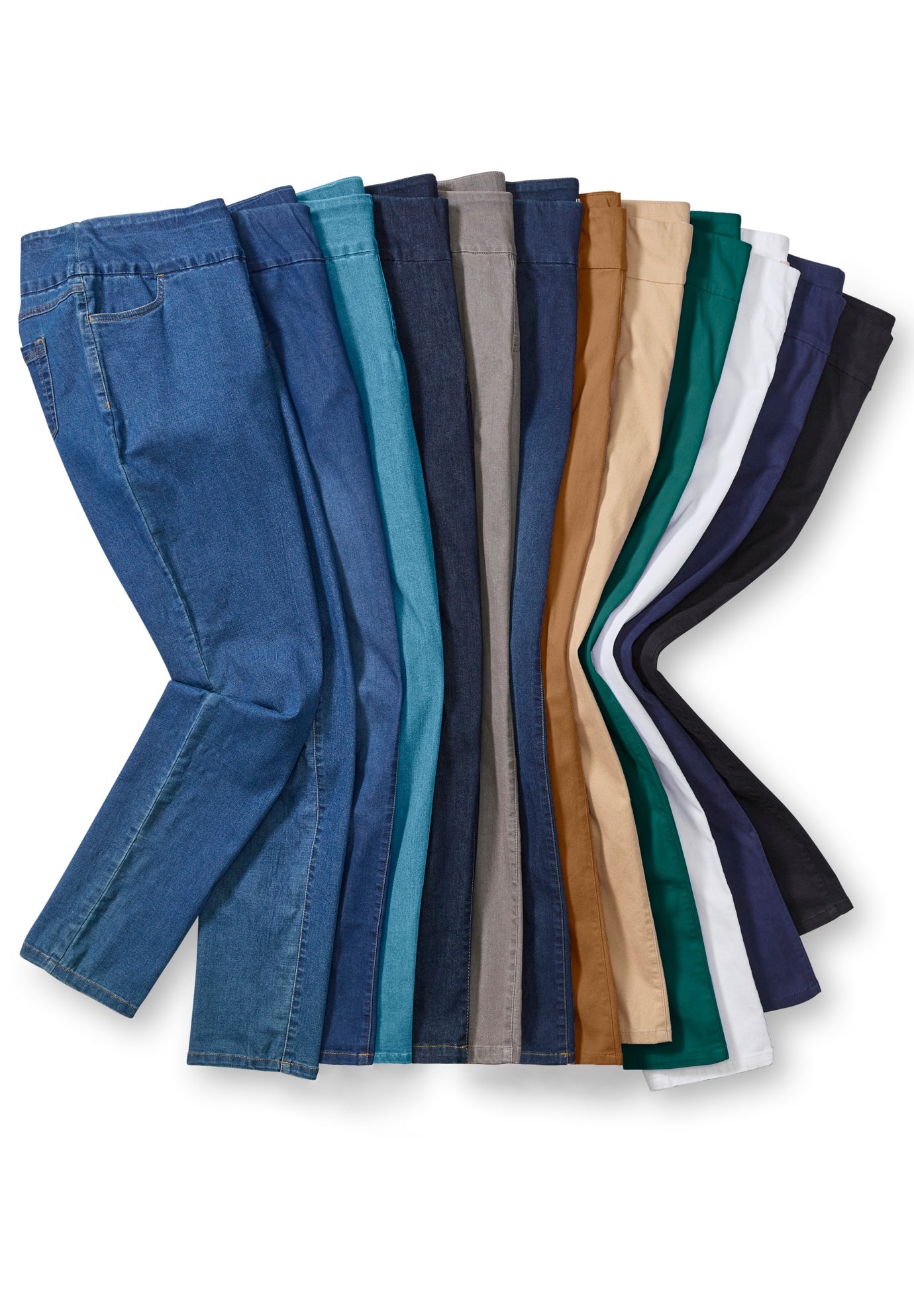 Flex-Fit Pull-On Straight-Leg Gap-Free Stretch Denim Jeans image number 4