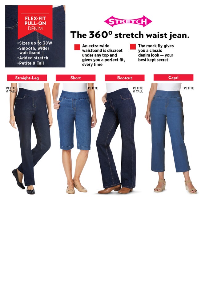 Flex-Fit Pull-On Straight-Leg Gap-Free Stretch Denim Jeans image number 2