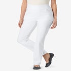 Flex-Fit Pull-On Straight-Leg Gap-Free Stretch Denim Jeans image number null