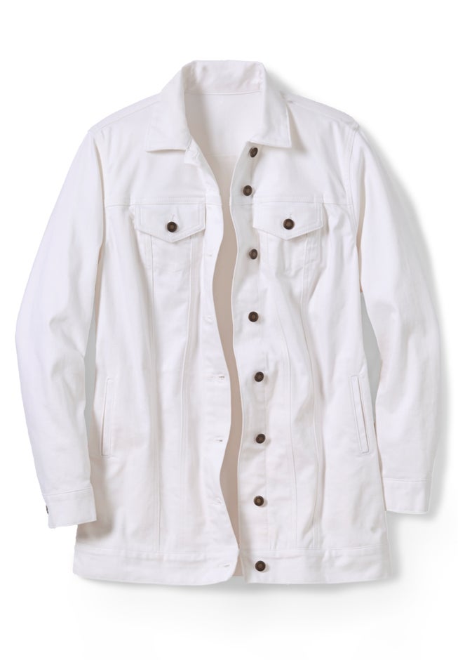 Long Stretch Denim Jean Jacket image number 2