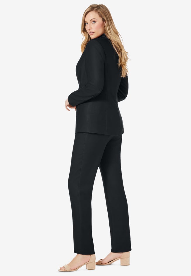 Stretch Crepe Single-Breasted Pantsuit image number 2