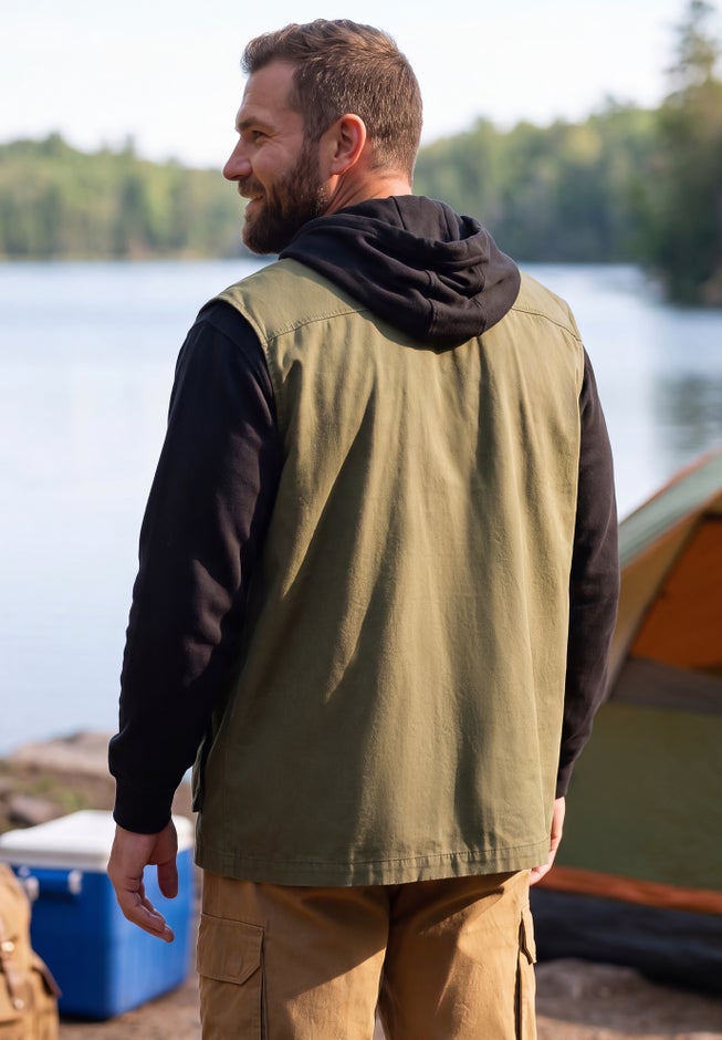 9 Pocket Twill Utility Vest image number 1