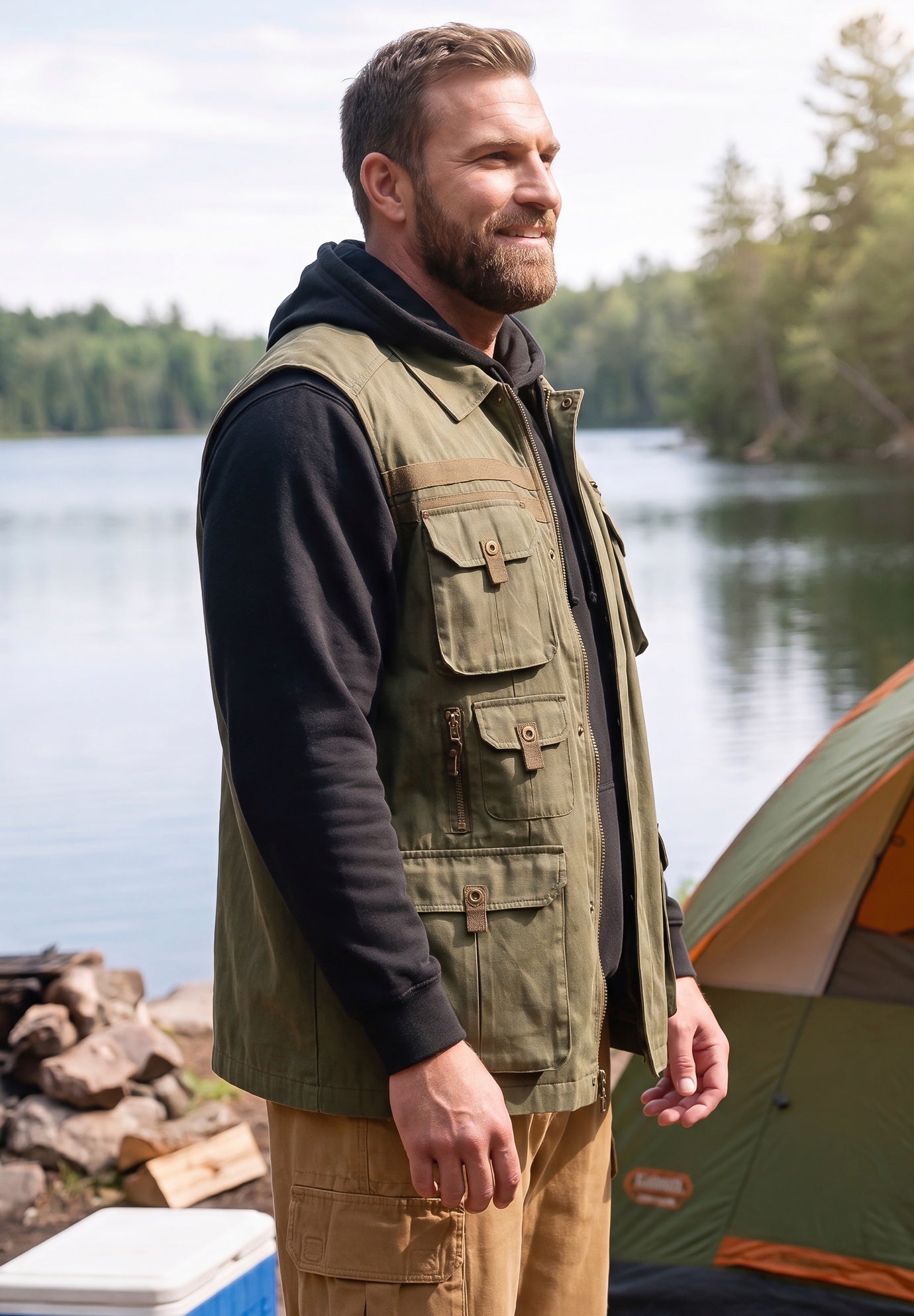 9 Pocket Twill Utility Vest image number 2