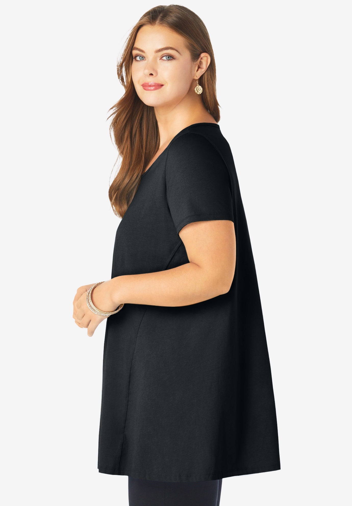 Plus Size Cotton Ultimate Scoopneck Swing Tunic image number 2