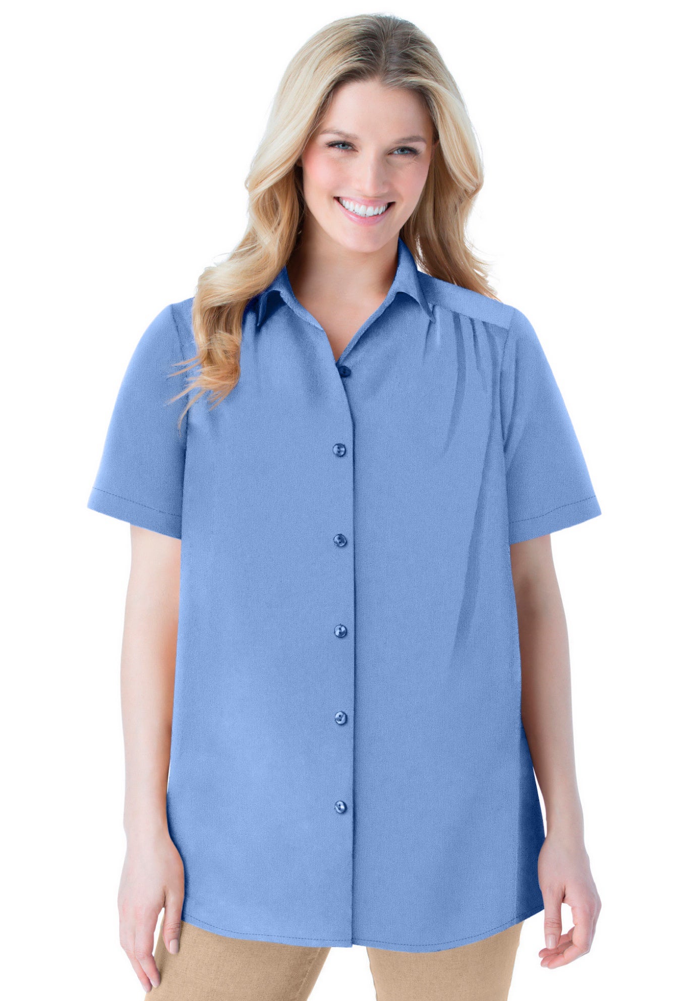 No Iron Short Sleeve Peachskin Shirt image number 5