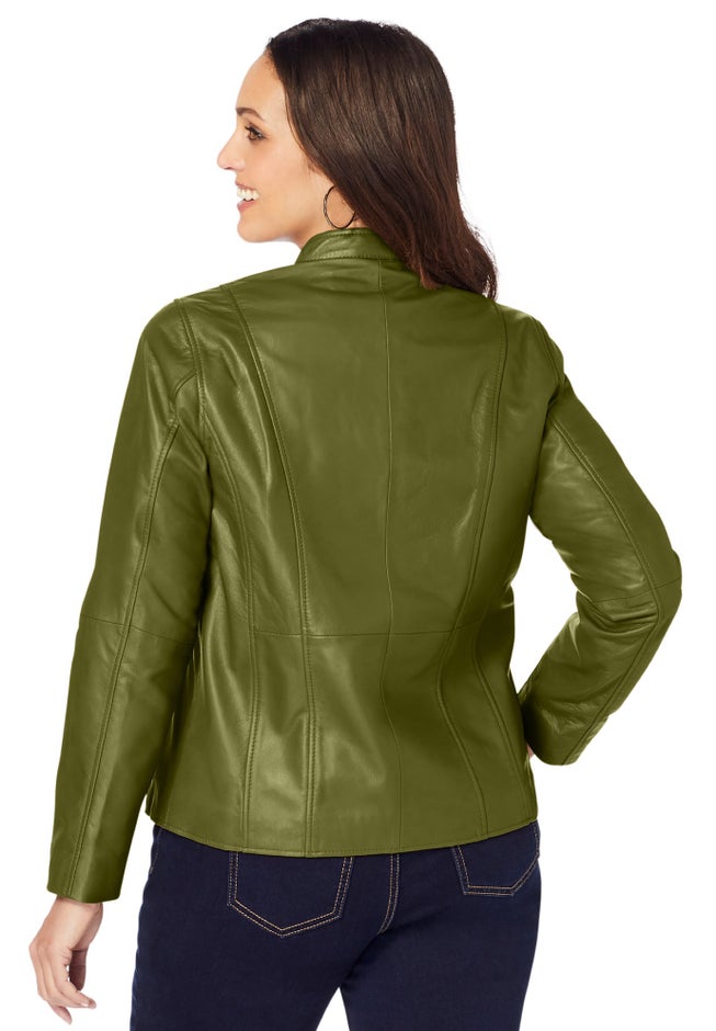 Zip Front Leather Jacket image number 1
