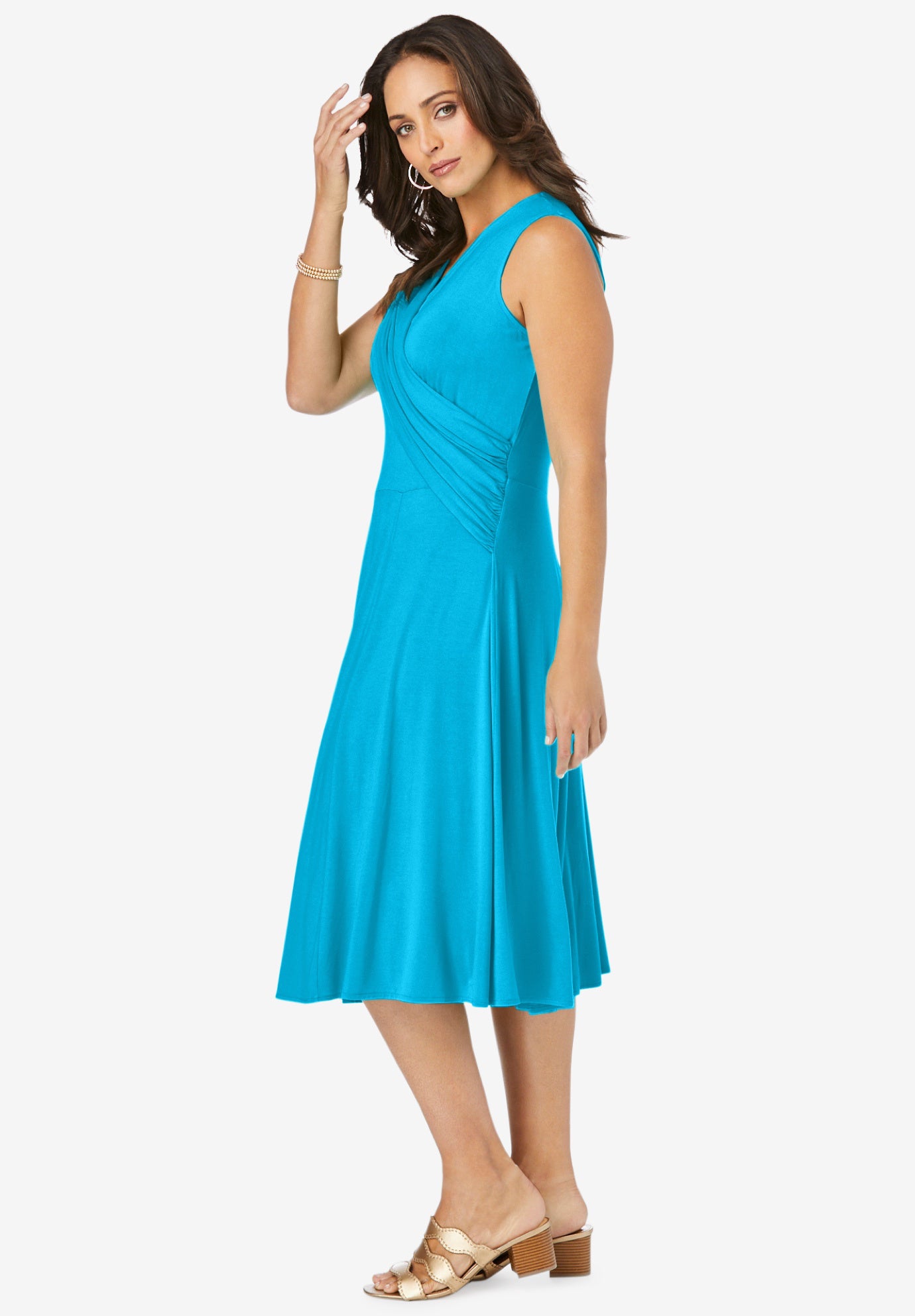 Stretch Knit Drape-Over Dress image number 2