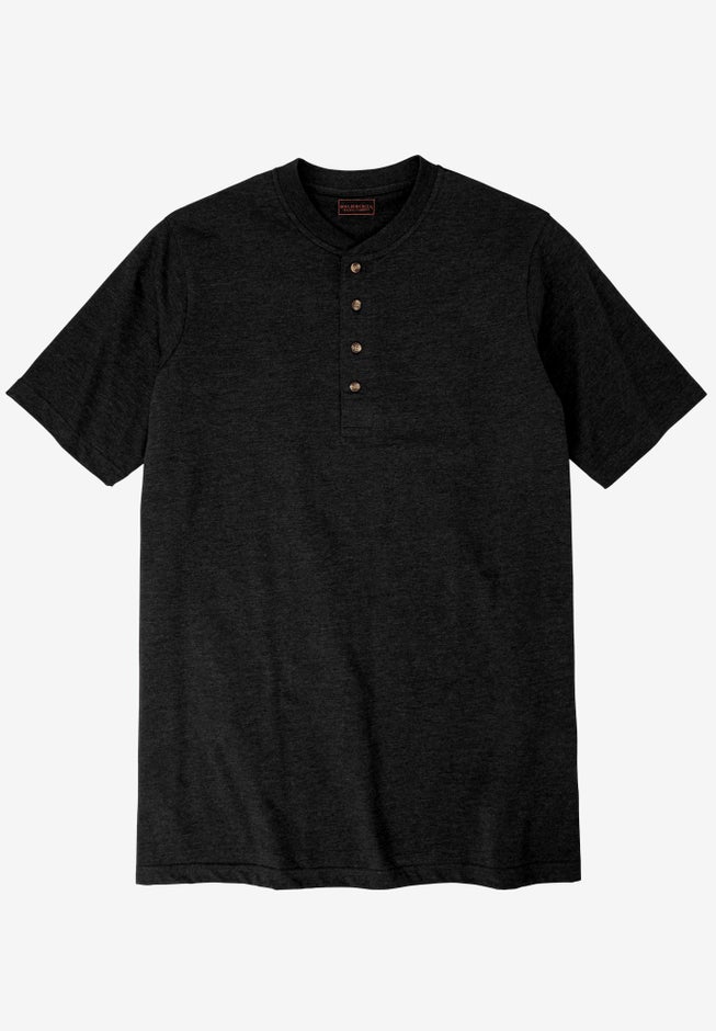 Heavyweight Longer-Length Short-Sleeve Henley Shirt image number 0