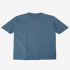 Heavyweight Longer-Length Short-Sleeve Henley Shirt image number null