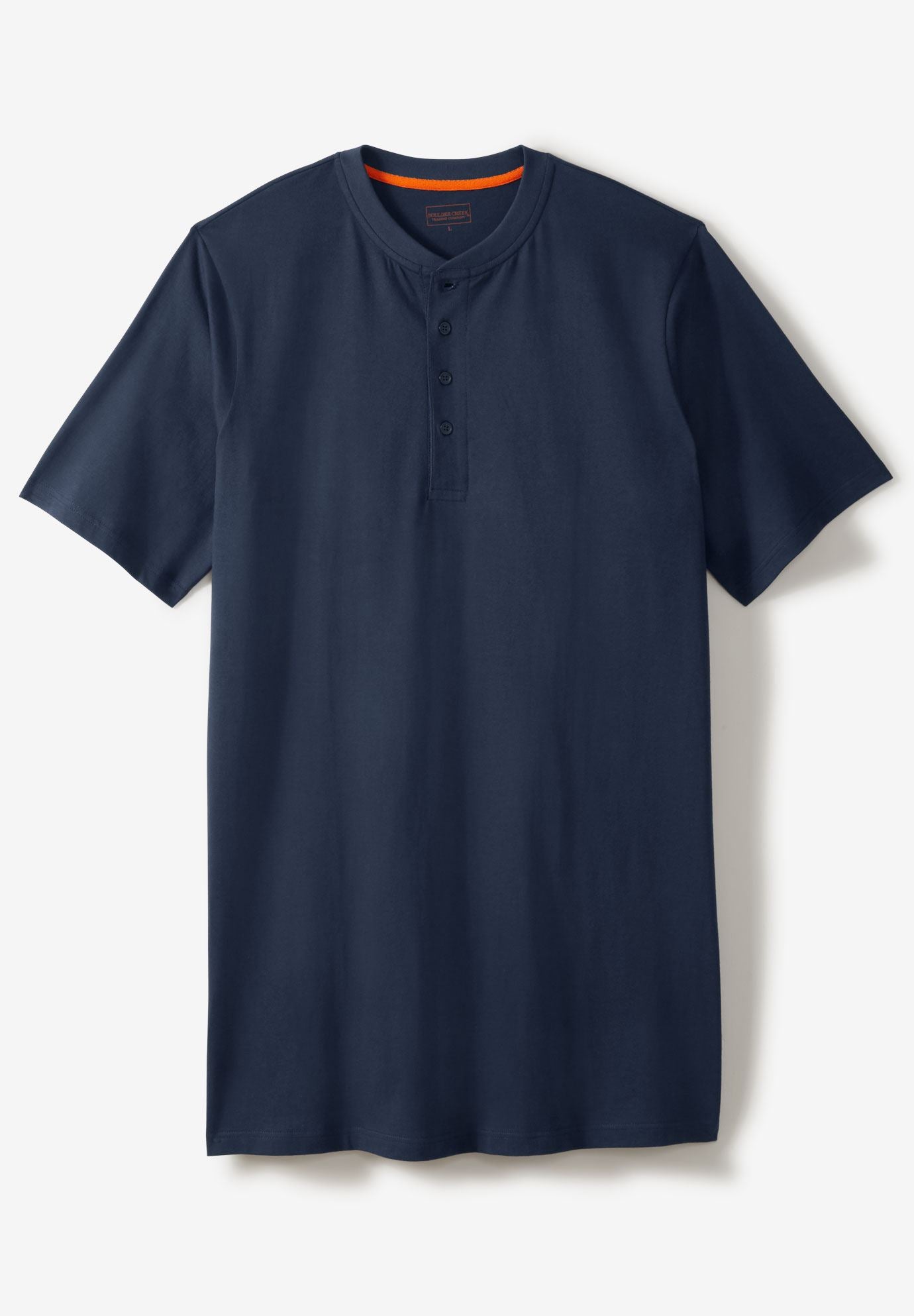 Heavyweight Longer-Length Short-Sleeve Henley Shirt image number 0