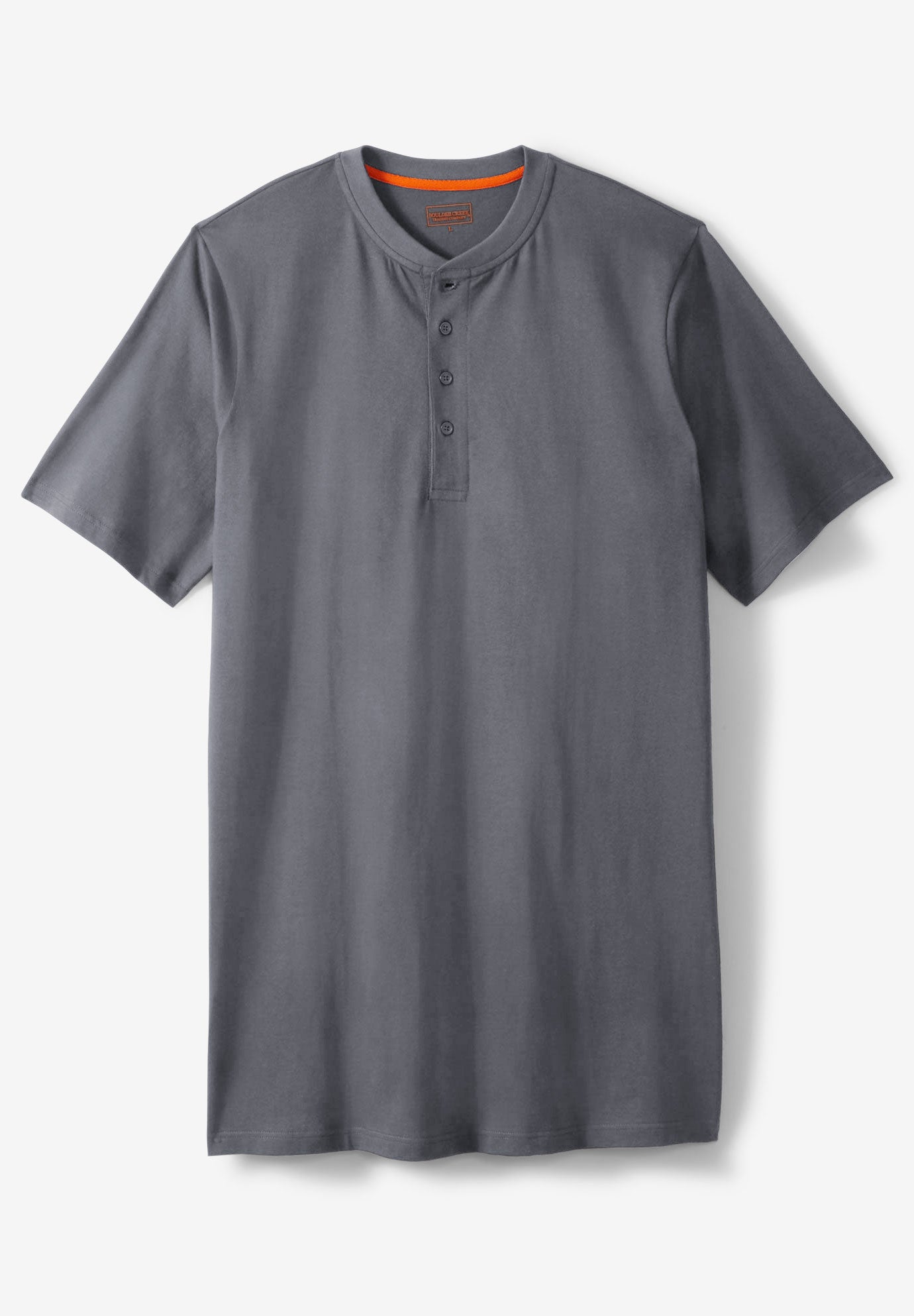 Heavyweight Longer-Length Short-Sleeve Henley Shirt image number 0