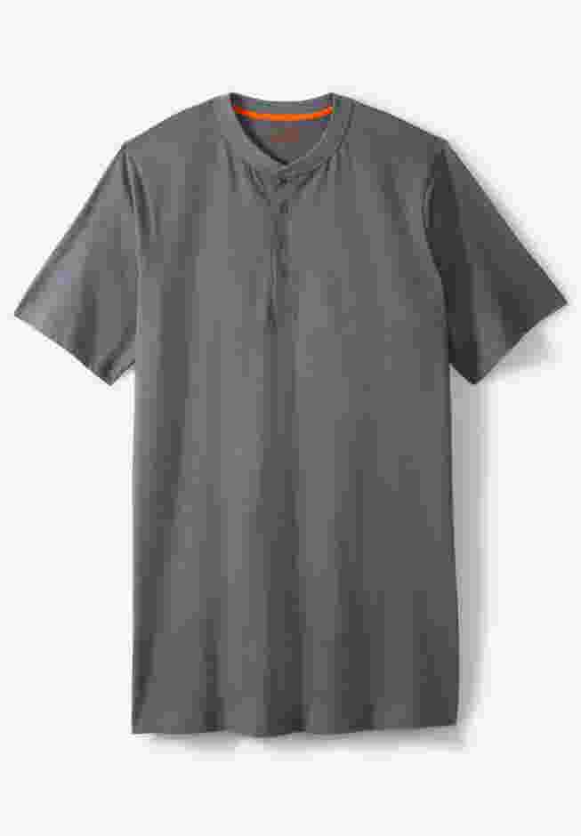 Heavyweight Longer-Length Short-Sleeve Henley Shirt image number 0