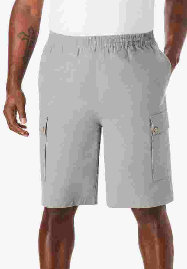 Full Elastic Waist Gauze Cargo Shorts image number 1