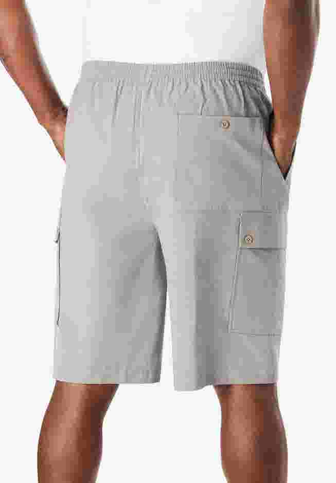 Full Elastic Waist Gauze Cargo Shorts image number 3