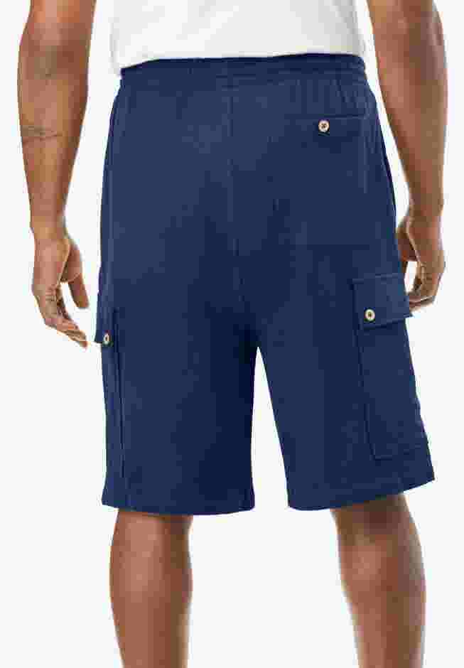 Full Elastic Waist Gauze Cargo Shorts image number 2