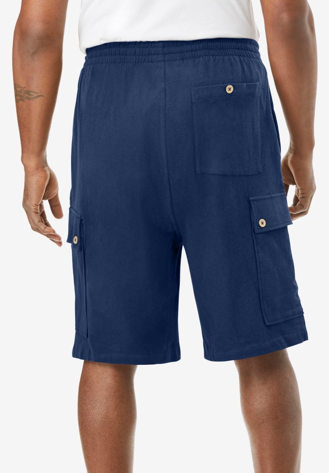 Full Elastic Waist Gauze Cargo Shorts image number 3