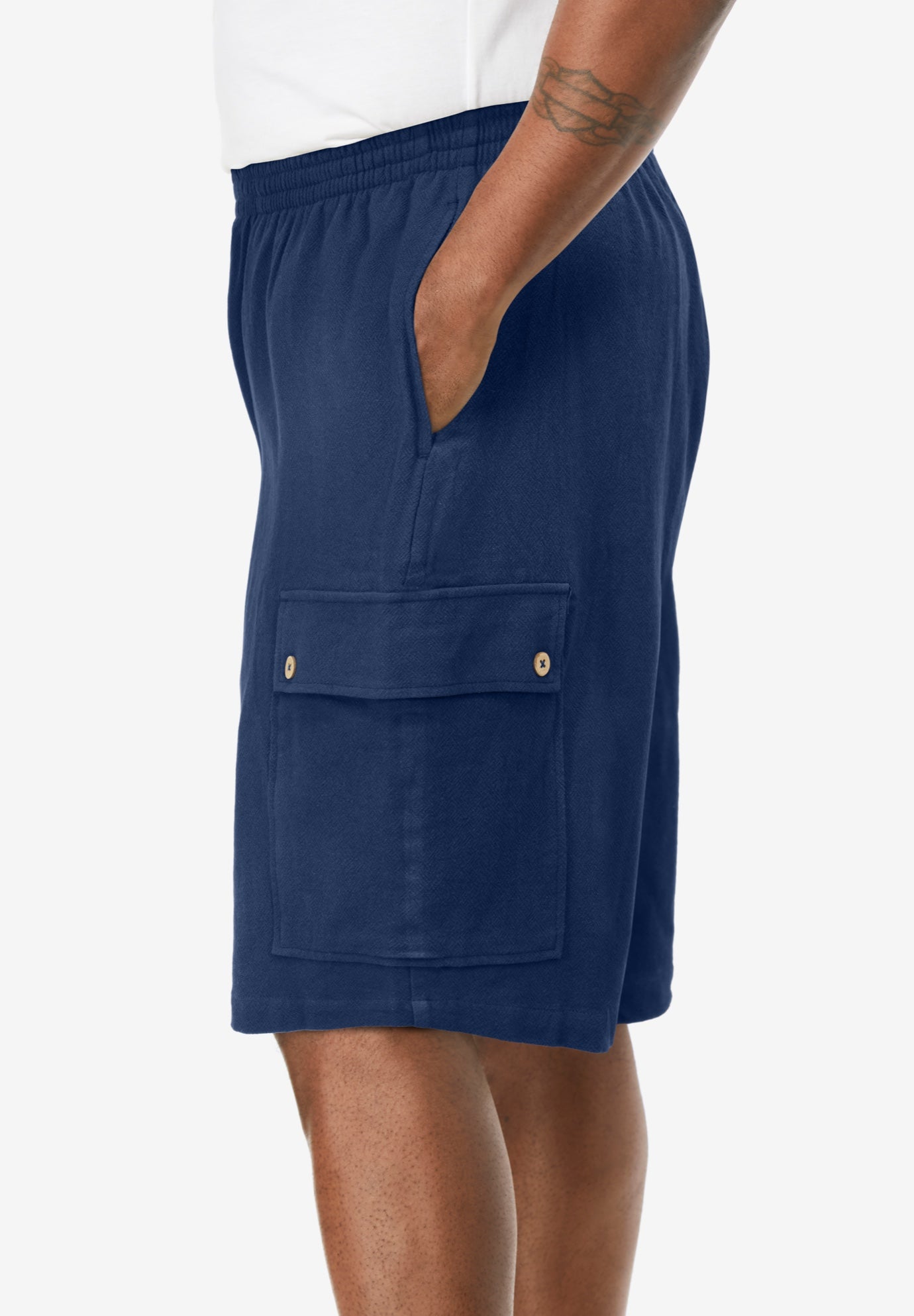 Full Elastic Waist Gauze Cargo Shorts image number 2