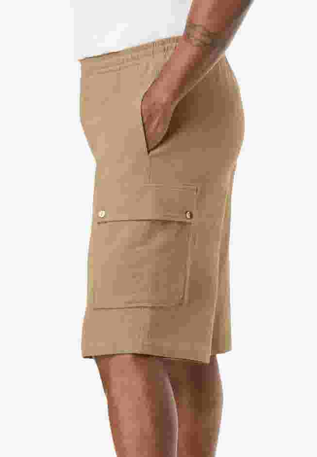 Full Elastic Waist Gauze Cargo Shorts image number 1