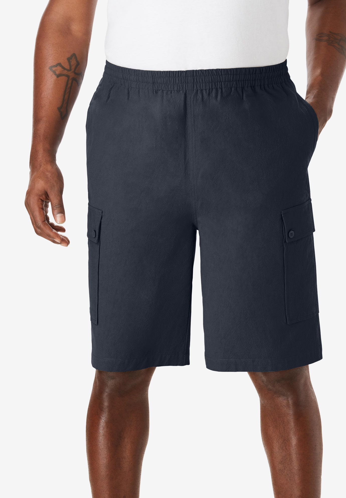 Full Elastic Waist Gauze Cargo Shorts image number 0