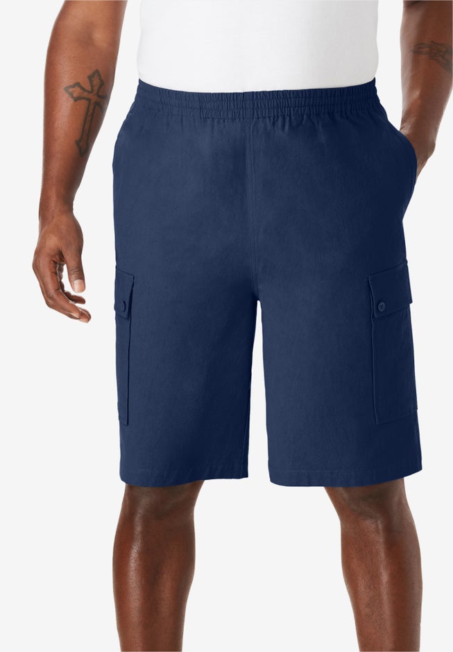 Full Elastic Waist Gauze Cargo Shorts image number 1