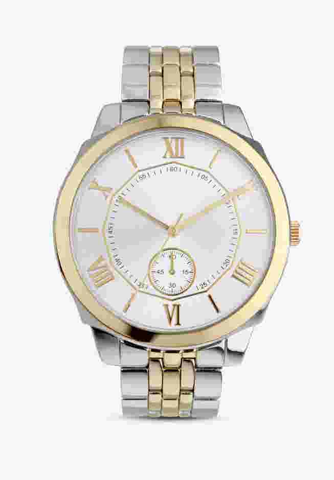 Two-Tone Metal Link Watch image number 0