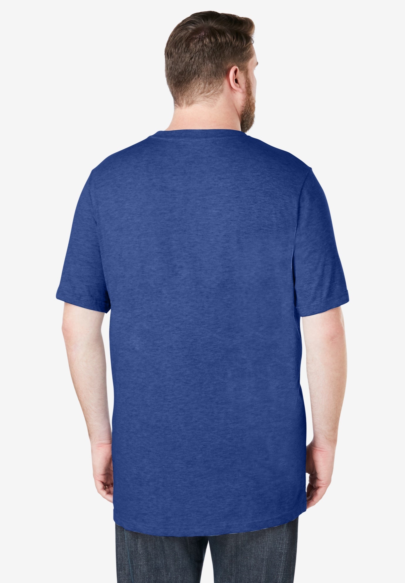 Shrink-Less&trade; Lightweight Longer-Length Crewneck Pocket T-Shirt image number 1