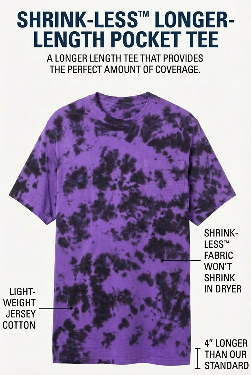 Shrink-Less&trade; Lightweight Longer-Length Crewneck Pocket T-Shirt image number 1