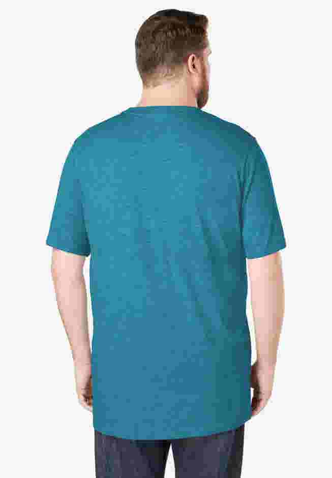 Shrink-Less Lightweight Longer-Length Crewneck Pocket T-Shirt image number 1