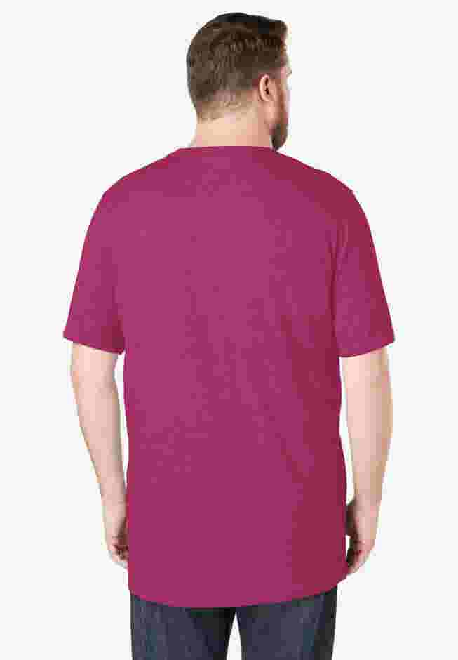 Shrink-Less Lightweight Longer-Length Crewneck Pocket T-Shirt image number 1