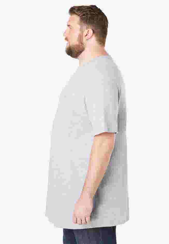 Shrink-Less Lightweight Longer-Length Crewneck Pocket T-Shirt image number 2