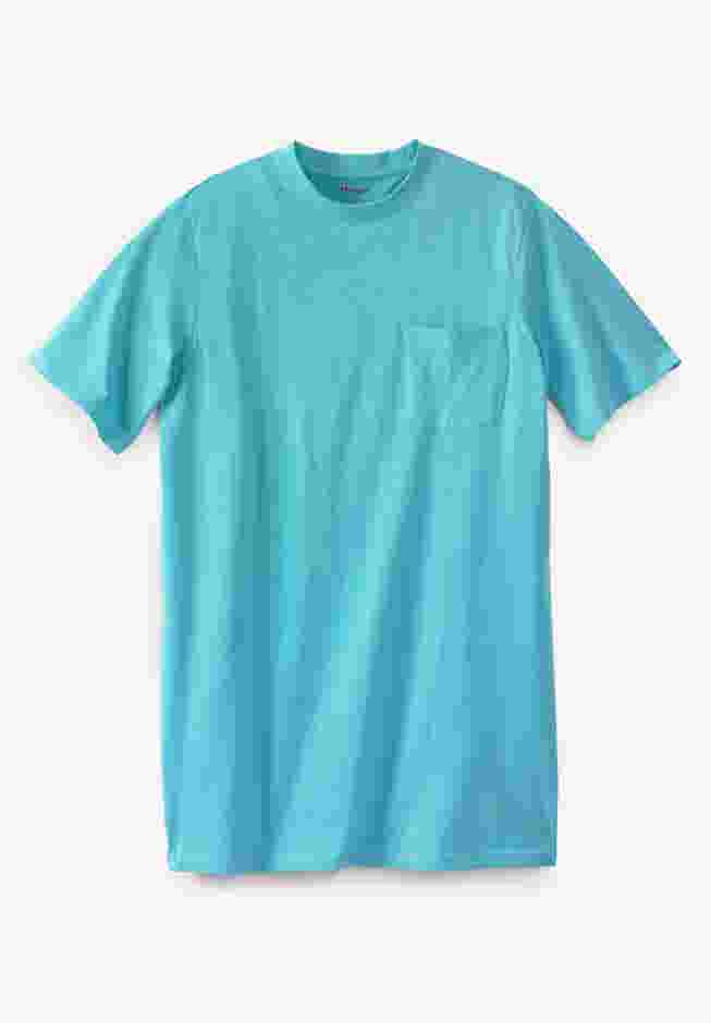 Shrink-Less Lightweight Longer-Length Crewneck Pocket T-Shirt image number 0