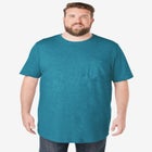 Shrink-Less™ Lightweight Longer-Length Crewneck Pocket T-Shirt image number null