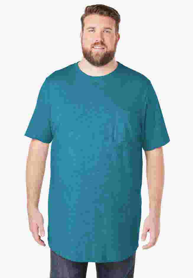 Shrink-Less Lightweight Longer-Length Crewneck Pocket T-Shirt image number 0
