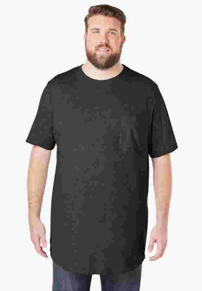 Shrink-Less Lightweight Longer-Length Crewneck Pocket T-Shirt image number 0