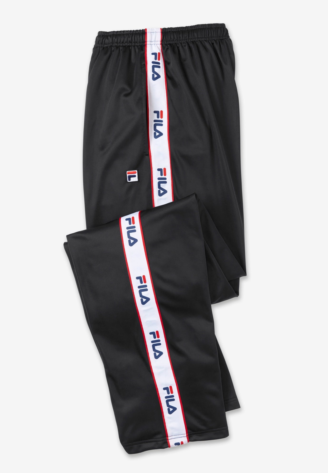 Fila® Logo Track Pants - Relaxed Fit, Black | King Size