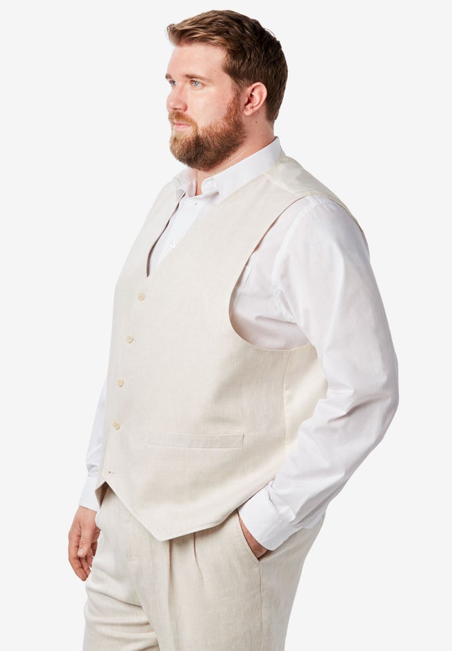 KS Island™ Linen Blend 5-Button Suit Vest image number 1