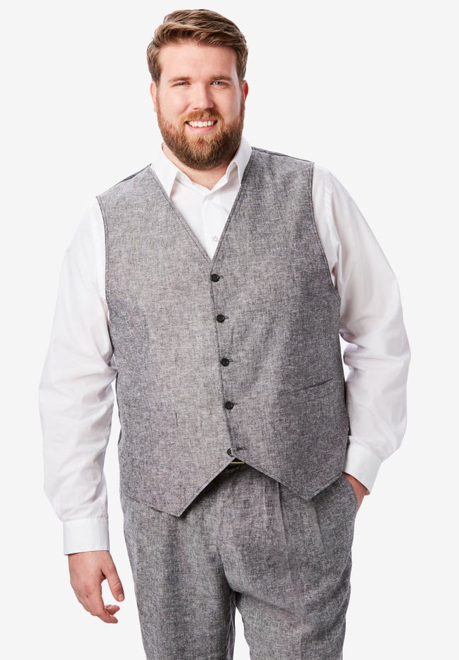 KS Island™ Linen Blend 5-Button Suit Vest image number 2