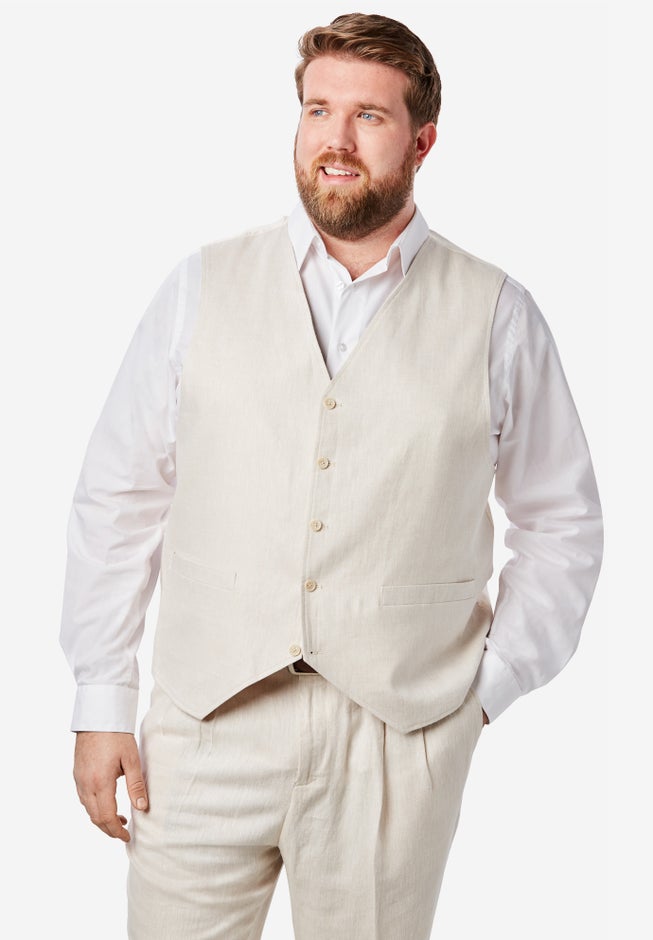 KS Island™ Linen Blend 5-Button Suit Vest image number 0