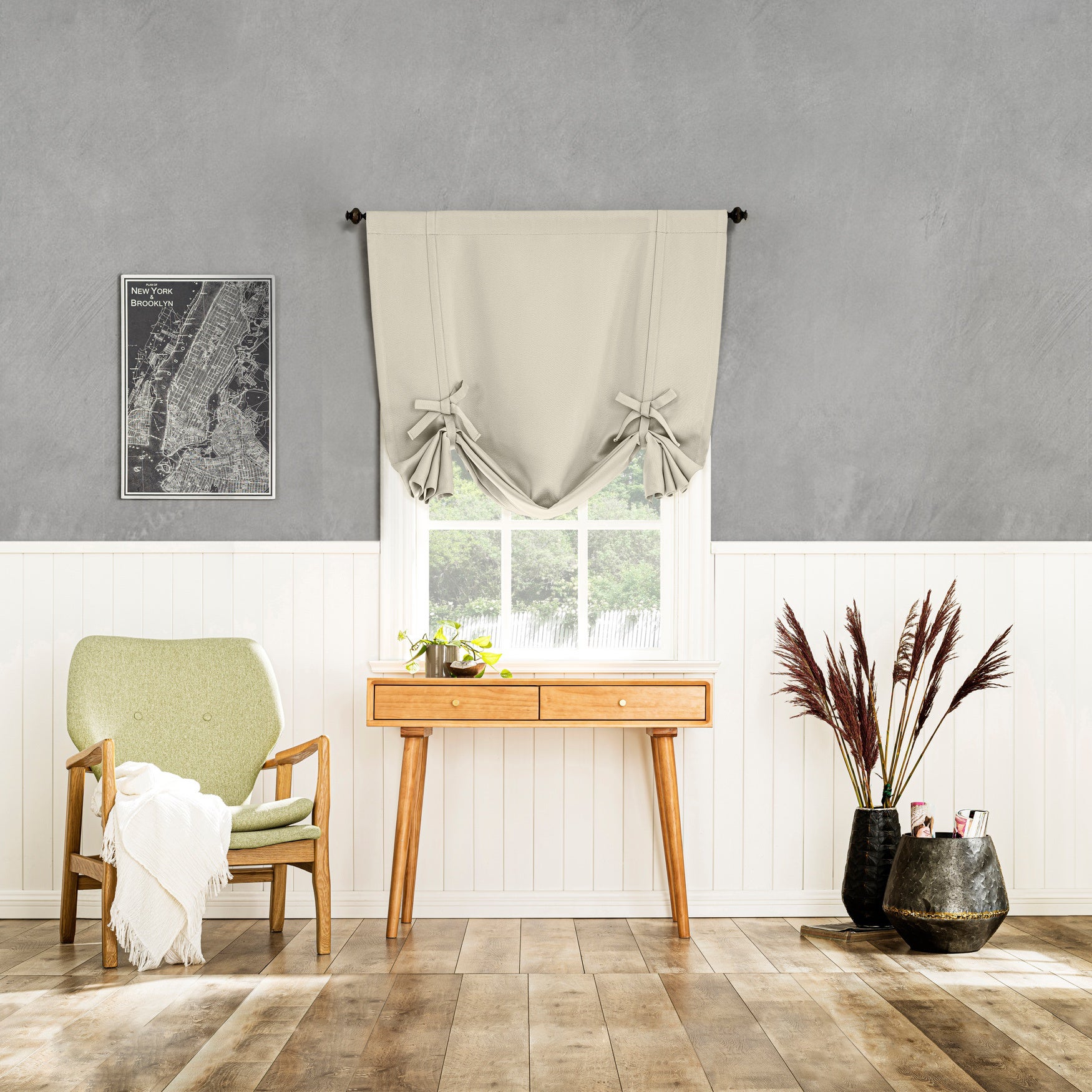 Greenwich Sun Zero™ 99% Blackout Solid Woven Tie-up Shade image number 0