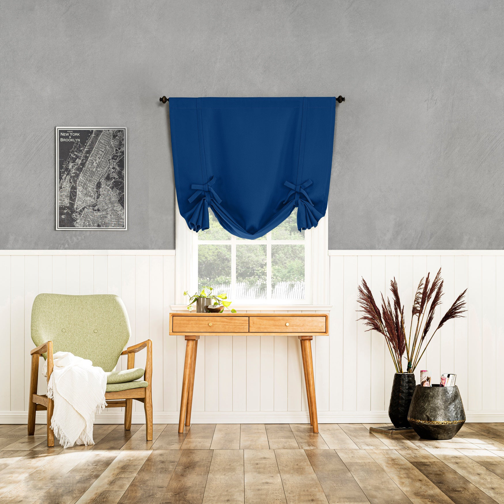 Greenwich Sun Zero&trade; 99% Blackout Solid Woven Tie-up Shade image number 0