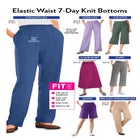 7-Day Knit Ribbed Straight-Leg Pull-On Pants image number null