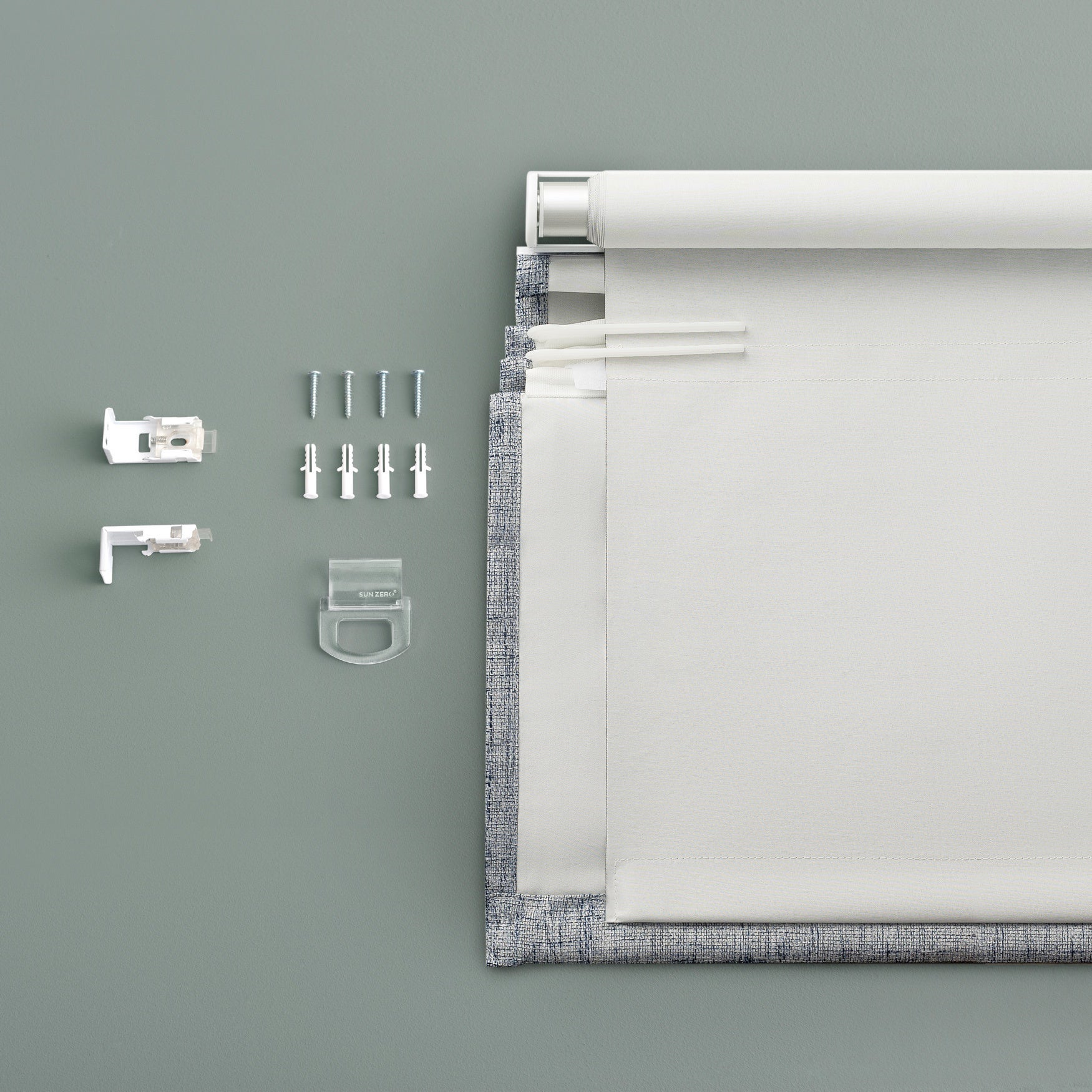 Sun Zero™ Somerton Textured 100% Blackout Cordless Roman Shade image number 3