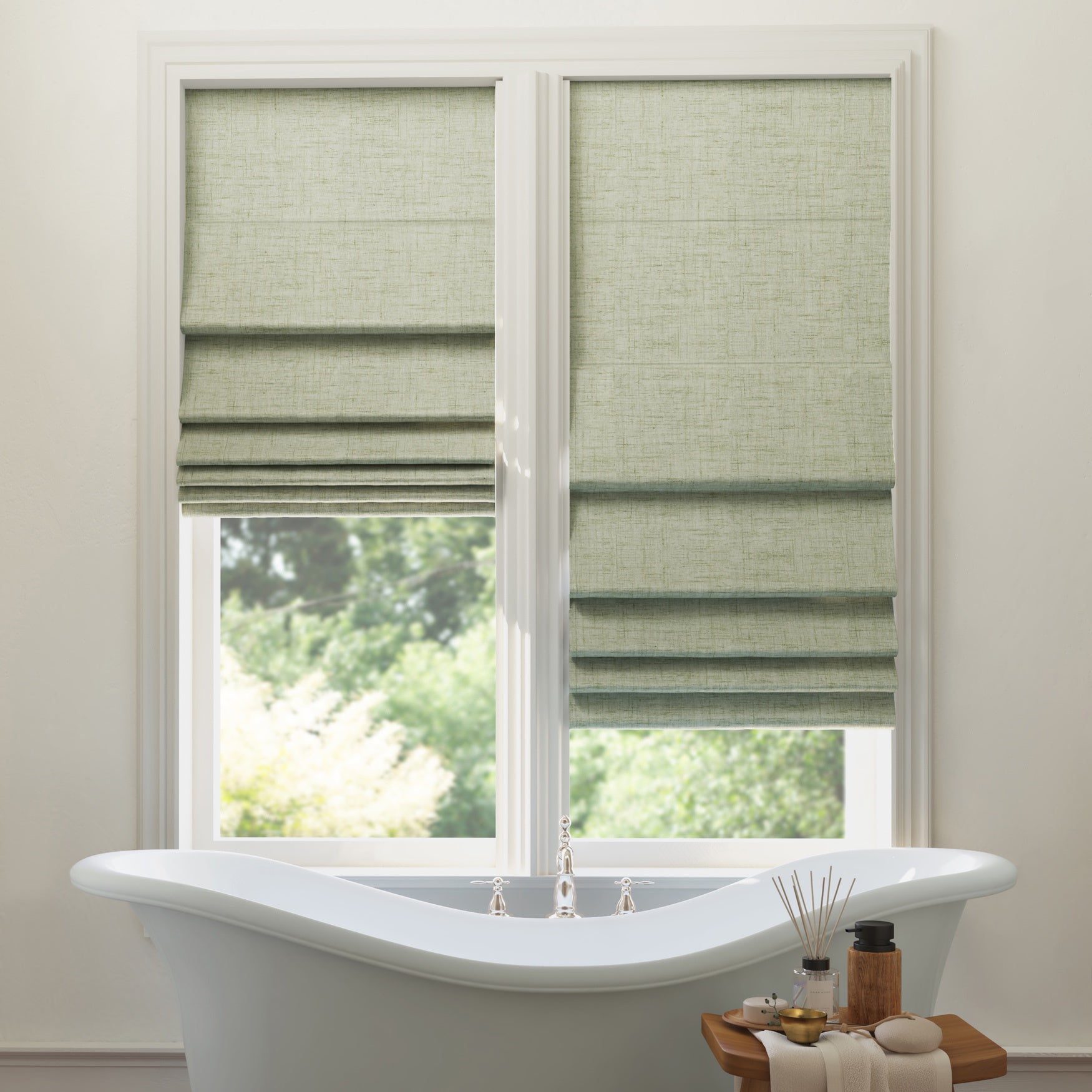 Sun Zero™ Somerton Textured 100% Blackout Cordless Roman Shade image number 0
