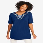 7-Day Embroidered Layered-Look Tunic image number null