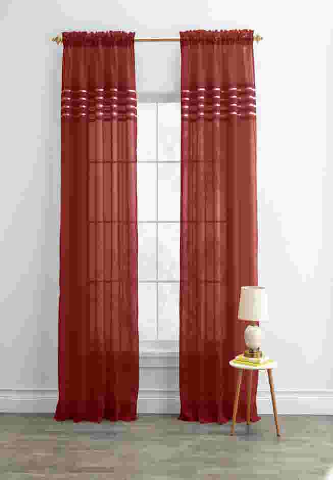 BH Studio Sheer Voile Pleated Rod-Pocket Panel image number 0