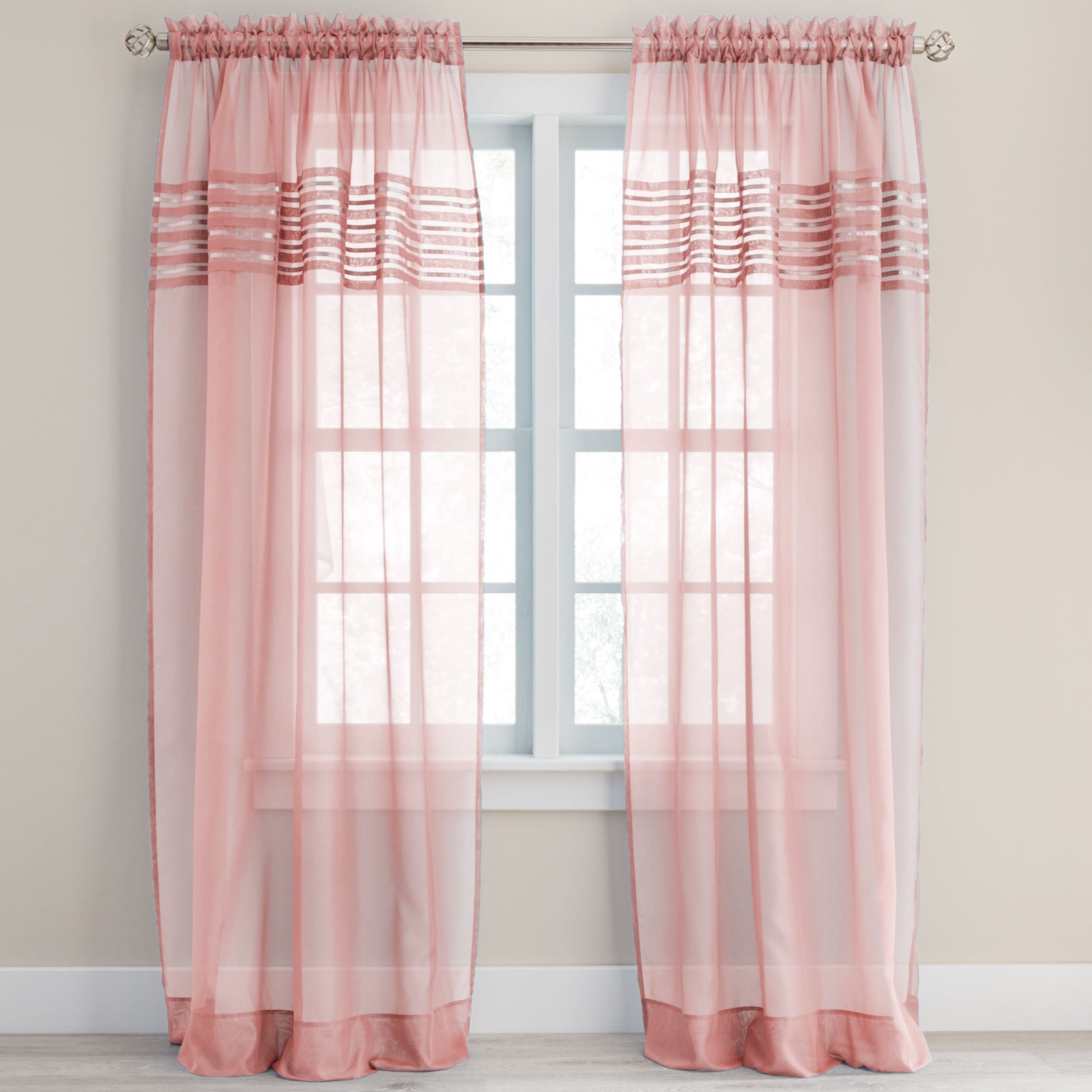 BH Studio Sheer Voile Pleated Rod-Pocket Panel image number 0
