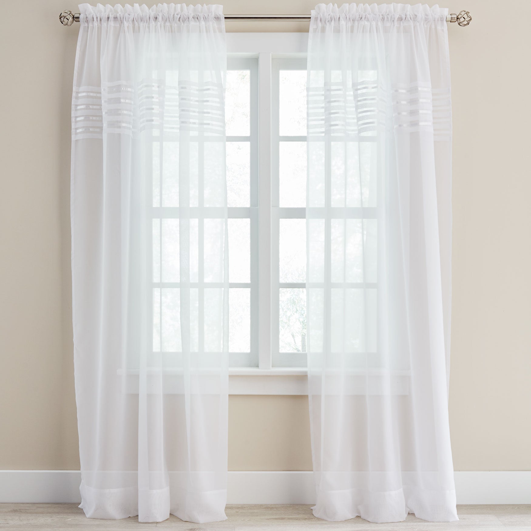 BH Studio Sheer Voile Pleated Rod-Pocket Panel image number 0